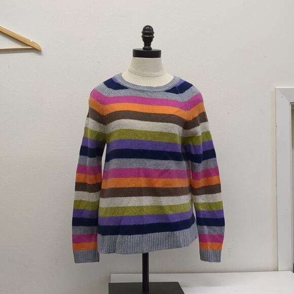 Tabitha Gray and Pink Crew Neck Sweater Cozy Knit size medium lambswool - Picture 1 of 5